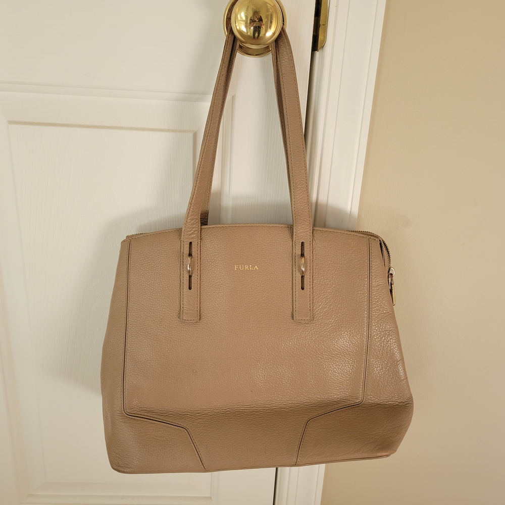 Furla Taupe Leather Tote Bag - Picture 4 of 13